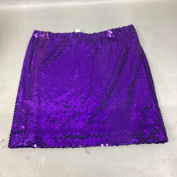 Jeanette Purple Sequin Women’s Pull On Skirt - Size Large - Picture 1 of 6